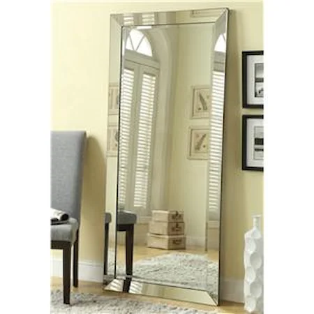 Contemporary Floor Mirror with Mirrored Frame